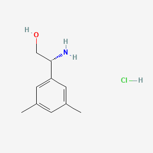 Chemical structure of (R)-2-Amino-2-(3,5-dimethylphenyl)ethan-1-ol hydrochloride