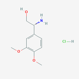 Chemical structure of (R)-2-Amino-2-(3,4-dimethoxyphenyl)ethan-1-ol hydrochloride