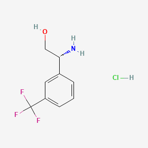 Chemical structure of (R)-2-Amino-2-(3-(trifluoromethyl)phenyl)ethanol hydrochloride