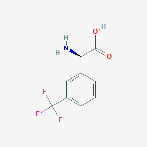 Chemical structure of (R)-2-AMINO-2-(3-(TRIFLUOROMETHYL)PHENYL)ACETIC ACID
