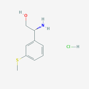 Chemical structure of (R)-2-Amino-2-(3-(methylthio)phenyl)ethanol hydrochloride