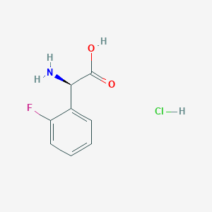 Chemical structure of (R)-2-Amino-2-(2-fluorophenyl)acetic acid hydrochloride