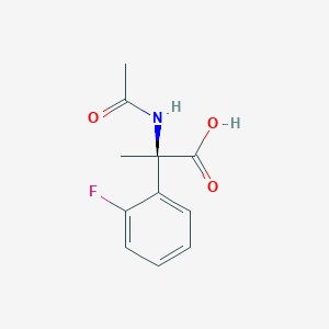 Chemical structure of (R)-2-Acetamido-2-(2-fluorophenyl)propanoic acid