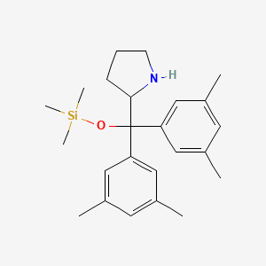 Chemical structure of (R)-2-[Bis(3,5-dimethylphenyl)-[(trimethylsilyl)oxy]methyl]pyrrolidine