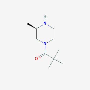 Chemical structure of (R)-2,2-Dimethyl-1-(3-methylpiperazin-1-yl)propan-1-one