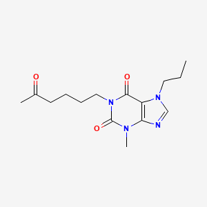 Chemical structure of (R)-2,2-Dimethyl-1-(3-methyl-4-(5-nitropyridin-2-yl)piperazin-1-yl)propan-1-one