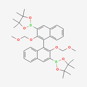 Chemical structure of (R)-2,2'-Bis(methoxymethoxy)-1,1'-binaphthyl-3,3'-diboronic Acid Pinacol Ester