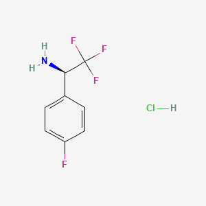 Chemical structure of (R)-2,2,2-Trifluoro-1-(4-fluorophenyl)ethanamine hydrochloride
