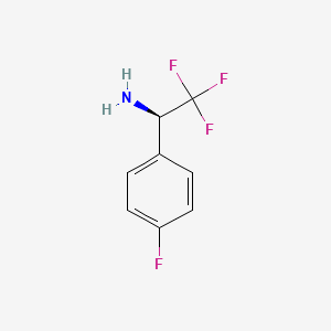 Chemical structure of (R)-2,2,2-Trifluoro-1-(4-fluorophenyl)ethanamine