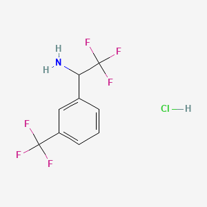 Chemical structure of (R)-2,2,2-Trifluoro-1-(4-(trifluoromethyl)phenyl)ethanamine hydrochloride