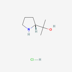 Chemical structure of (R)-2-(Pyrrolidin-2-yl)propan-2-ol hydrochloride