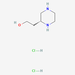 Chemical structure of (R)-2-(Piperazin-2-yl)ethanol dihydrochloride