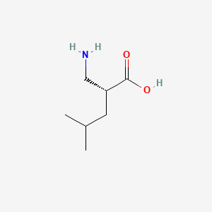 Chemical structure of (R)-2-(Aminomethyl)-4-methylpentanoic acid