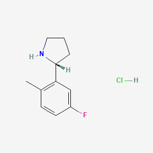 Chemical structure of (R)-2-(5-Fluoro-2-methylphenyl)pyrrolidine hydrochloride