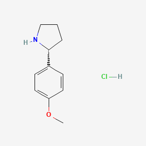 Chemical structure of (R)-2-(4-Methoxyphenyl)pyrrolidine hydrochloride