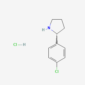 Chemical structure of (R)-2-(4-Chlorophenyl)pyrrolidine hydrochloride