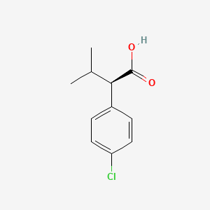 Chemical structure of (R)-2-(4-Chlorophenyl)-3-methylbutanoic acid