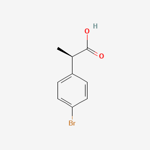 Chemical structure of (R)-2-(4-bromophenyl)propanoic acid