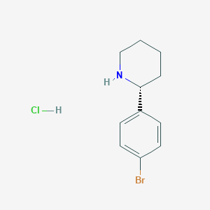 Chemical structure of (R)-2-(4-Bromophenyl)piperidine hydrochloride