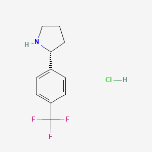 Chemical structure of (R)-2-(4-(Trifluoromethyl)phenyl)pyrrolidine hydrochloride