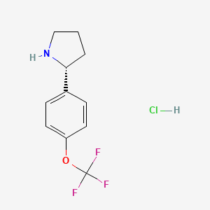 Chemical structure of (R)-2-(4-(Trifluoromethoxy)phenyl)pyrrolidine hydrochloride