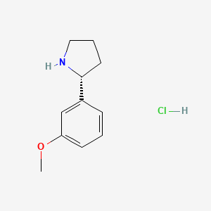 Chemical structure of (R)-2-(3-Methoxyphenyl)pyrrolidine hydrochloride
