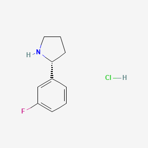 Chemical structure of (R)-2-(3-Fluorophenyl)pyrrolidine Hydrochloride