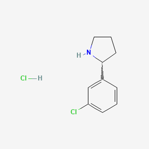 Chemical structure of (R)-2-(3-Chlorophenyl)pyrrolidine hydrochloride