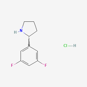 Chemical structure of (R)-2-(3,5-Difluorophenyl)pyrrolidine hydrochloride
