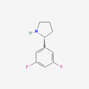 Chemical structure of (R)-2-(3,5-Difluorophenyl)pyrrolidine