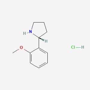 Chemical structure of (R)-2-(2-Methoxyphenyl)pyrrolidine hydrochloride