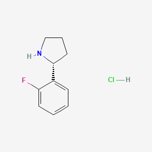 Chemical structure of (R)-2-(2-Fluorophenyl)pyrrolidine hydrochloride