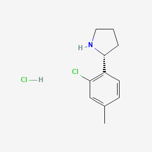 Chemical structure of (R)-2-(2-Chloro-4-methylphenyl)pyrrolidine hydrochloride
