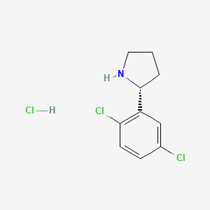 Chemical structure of (R)-2-(2,5-Dichlorophenyl)pyrrolidine hydrochloride