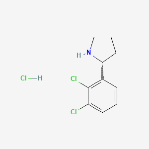 Chemical structure of (R)-2-(2,3-Dichlorophenyl)pyrrolidine hydrochloride