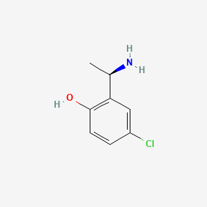 Chemical structure of (R)-2-(1-Aminoethyl)-4-chlorophenol