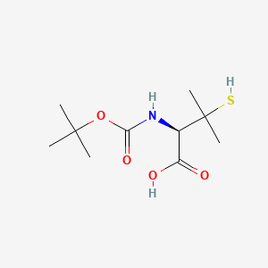 Chemical structure of (R)-2-((tert-Butoxycarbonyl)amino)-3-mercapto-3-methylbutanoic acid