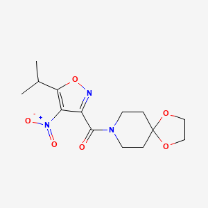 Chemical structure of (R)-2-((tert-butoxycarbonyl)amino)-3-((2-nitrophenyl)amino)propanoic acid