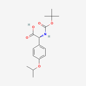 Chemical structure of (R)-2-((tert-Butoxycarbonyl)amino)-2-(4-isopropoxyphenyl)acetic acid