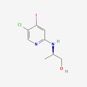Chemical structure of (R)-2-((5-Chloro-4-iodopyridin-2-yl)amino)propan-1-ol