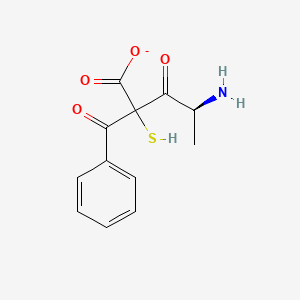 Chemical structure of (R)-2-((2-Benzamidopropanoyl)thio)acetic acid