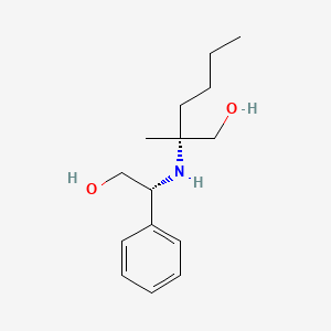 Chemical structure of (R)-2-(((R)-2-Hydroxy-1-phenylethyl)amino)-2-methylhexan-1-ol