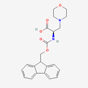 Chemical structure of Fmoc-3-(1-Morpholinyl)-D-Ala-OH