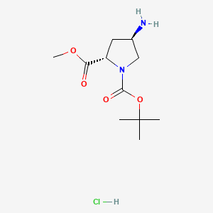 Chemical structure of (R)-1-tert-Butyl 3-methyl piperazine-1,3-dicarboxylate hydrochloride