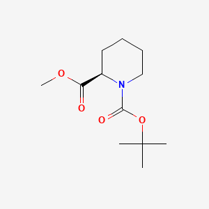 Chemical structure of (R)-1-tert-Butyl 2-methyl piperidine-1,2-dicarboxylate