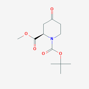 Chemical structure of (R)-1-tert-Butyl 2-methyl 4-oxopiperidine-1,2-dicarboxylate
