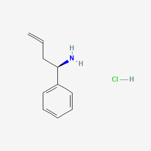 Chemical structure of (R)-1-Phenylbut-3-en-1-amine hydrochloride