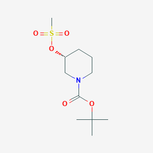 Chemical structure of (R)-1-N-Boc-3-Methanesulfonyloxypiperidine