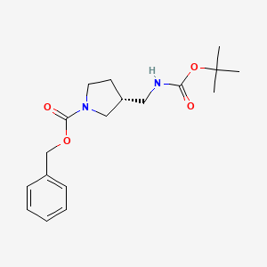 Chemical structure of (R)-1-Cbz-3-(Boc-aminomethyl)pyrrolidine