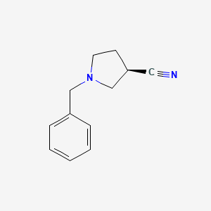 Chemical structure of (R)-1-Benzyl-3-pyrrolidinecarbonitrile